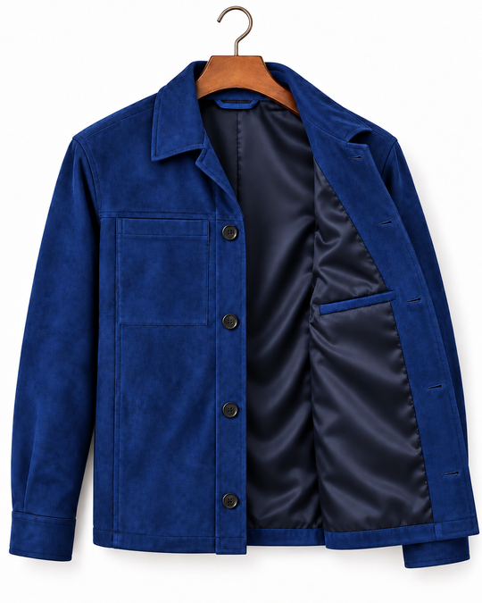 Premium Suede Jacket – Deeb Blue