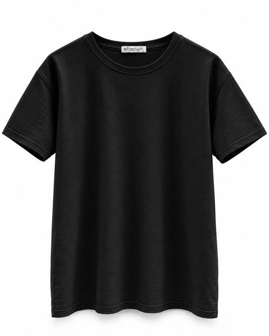 Basicwy Black Regular Fit Tee