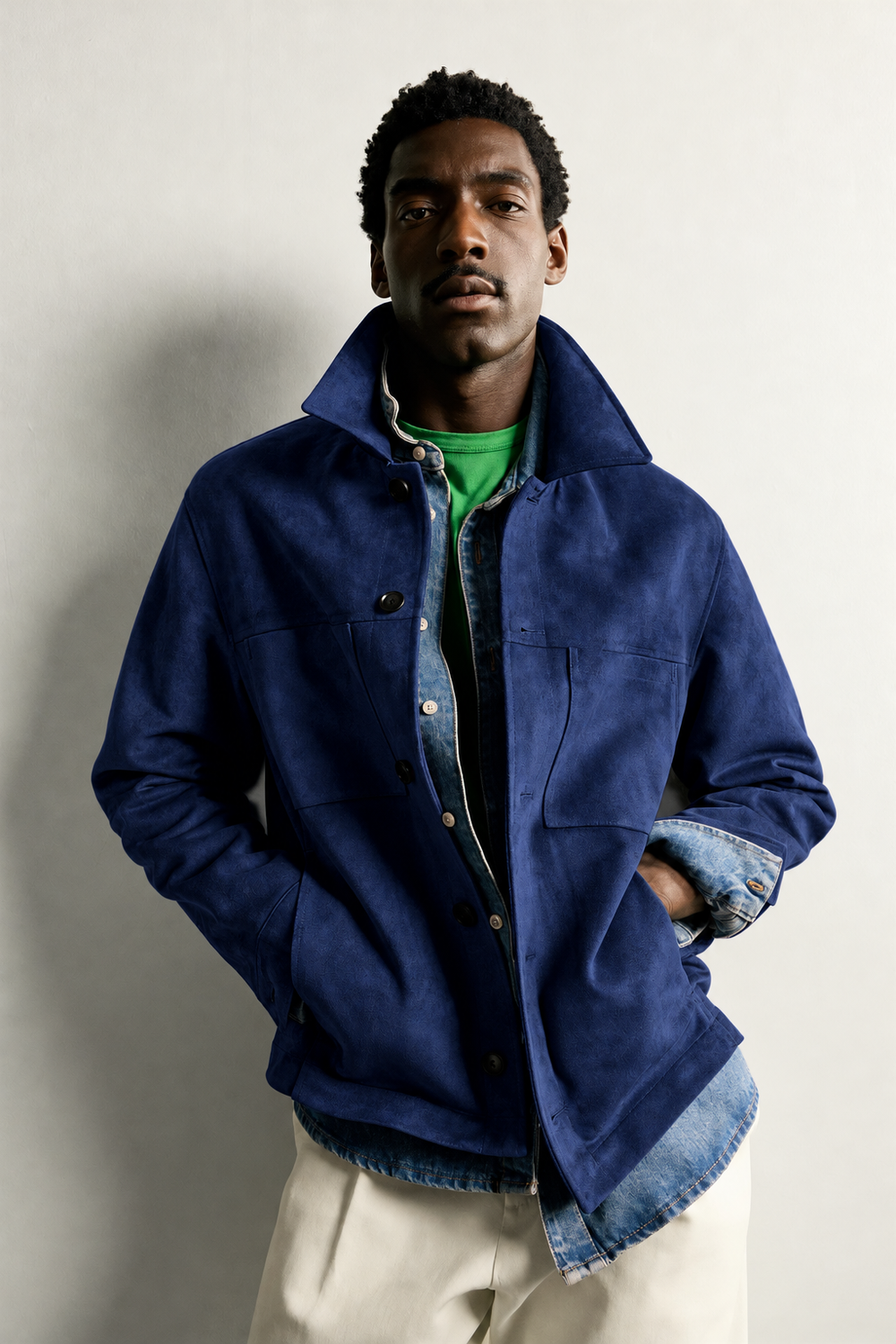 Premium Suede Jacket – Deeb Blue