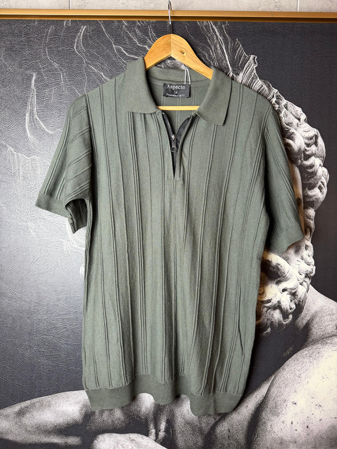 Monaco Zip Polo Dark Olive