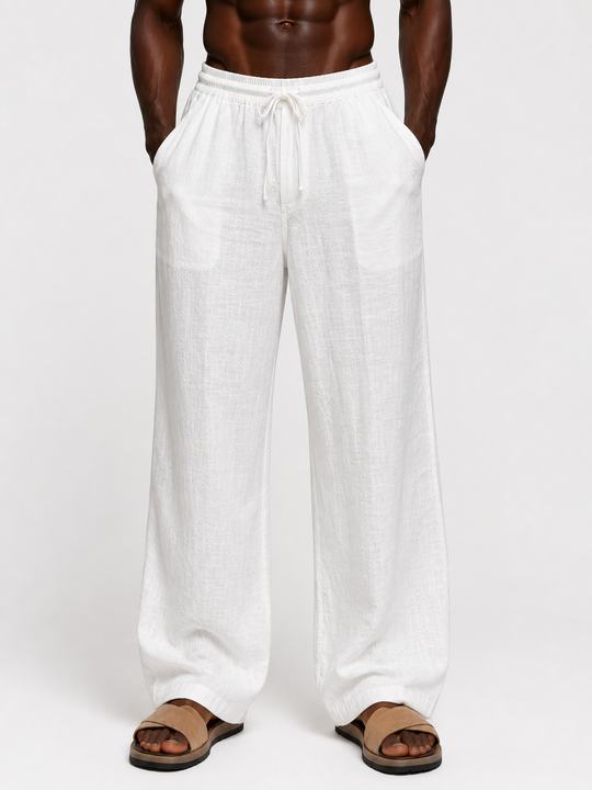 White Linen Wide Leg