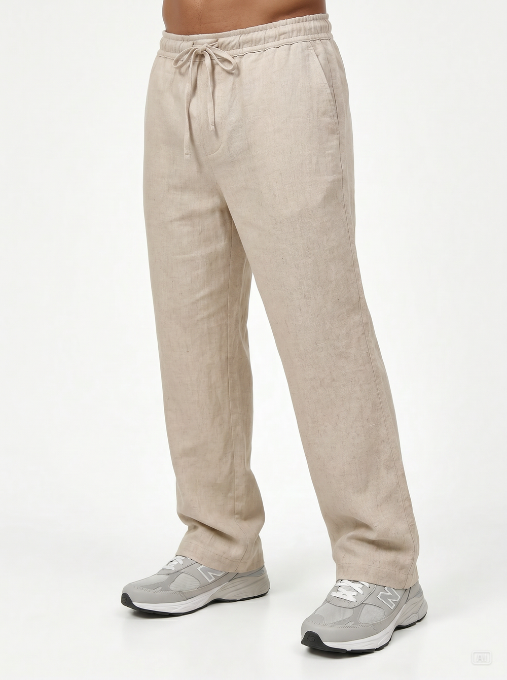 ٍٍRelaxed Linen Trousers - Oatmeal