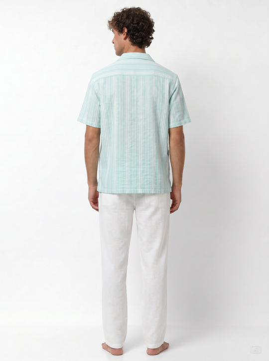 Aqua Jacquard Shirt