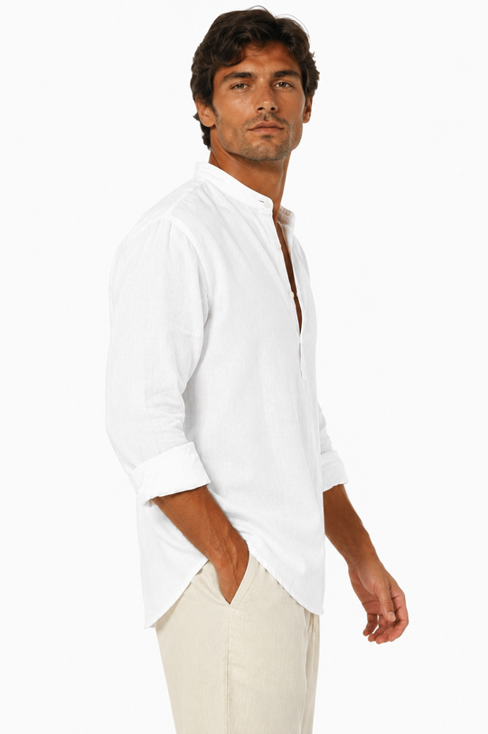 Linen Popover Shirt white