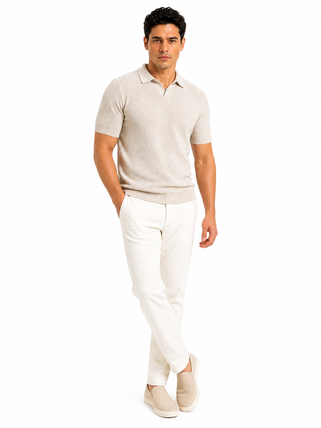 Premium Knit Polo Cream Sand