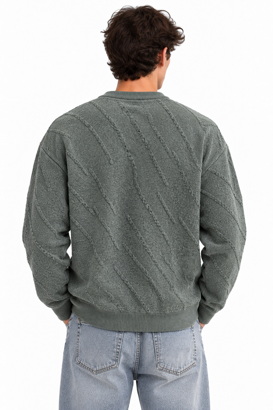 Premium Linear Structure Knit – Olive