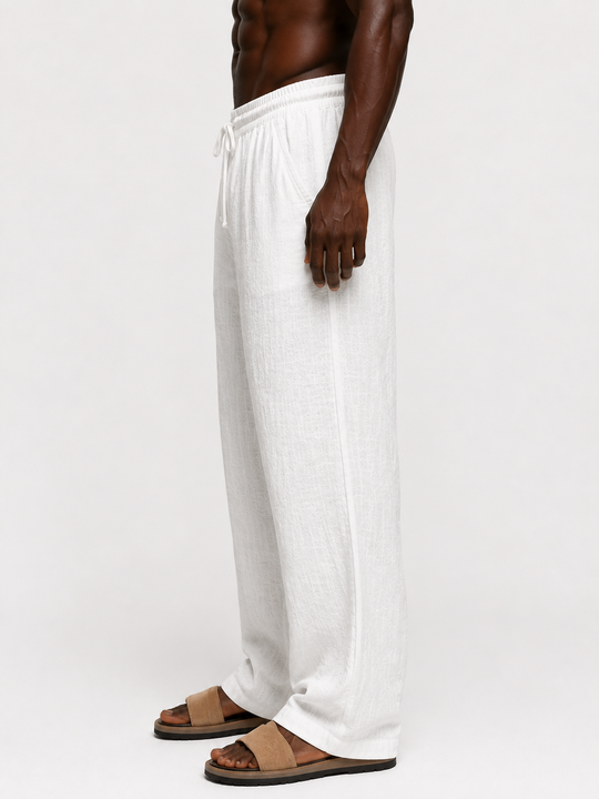 White Linen Wide Leg