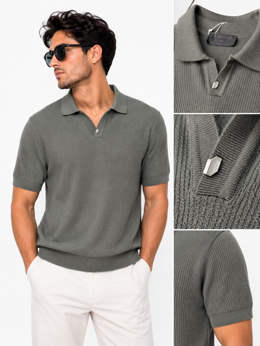Milano Knit Polo Dusty Olive