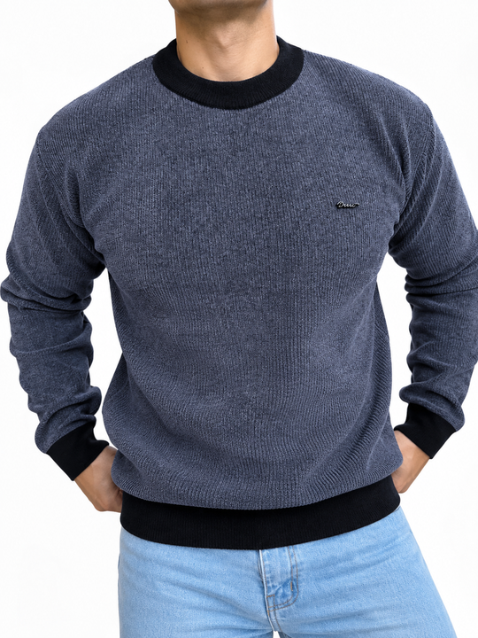 Premium Velvet Knit Crewneck – Dark Grey