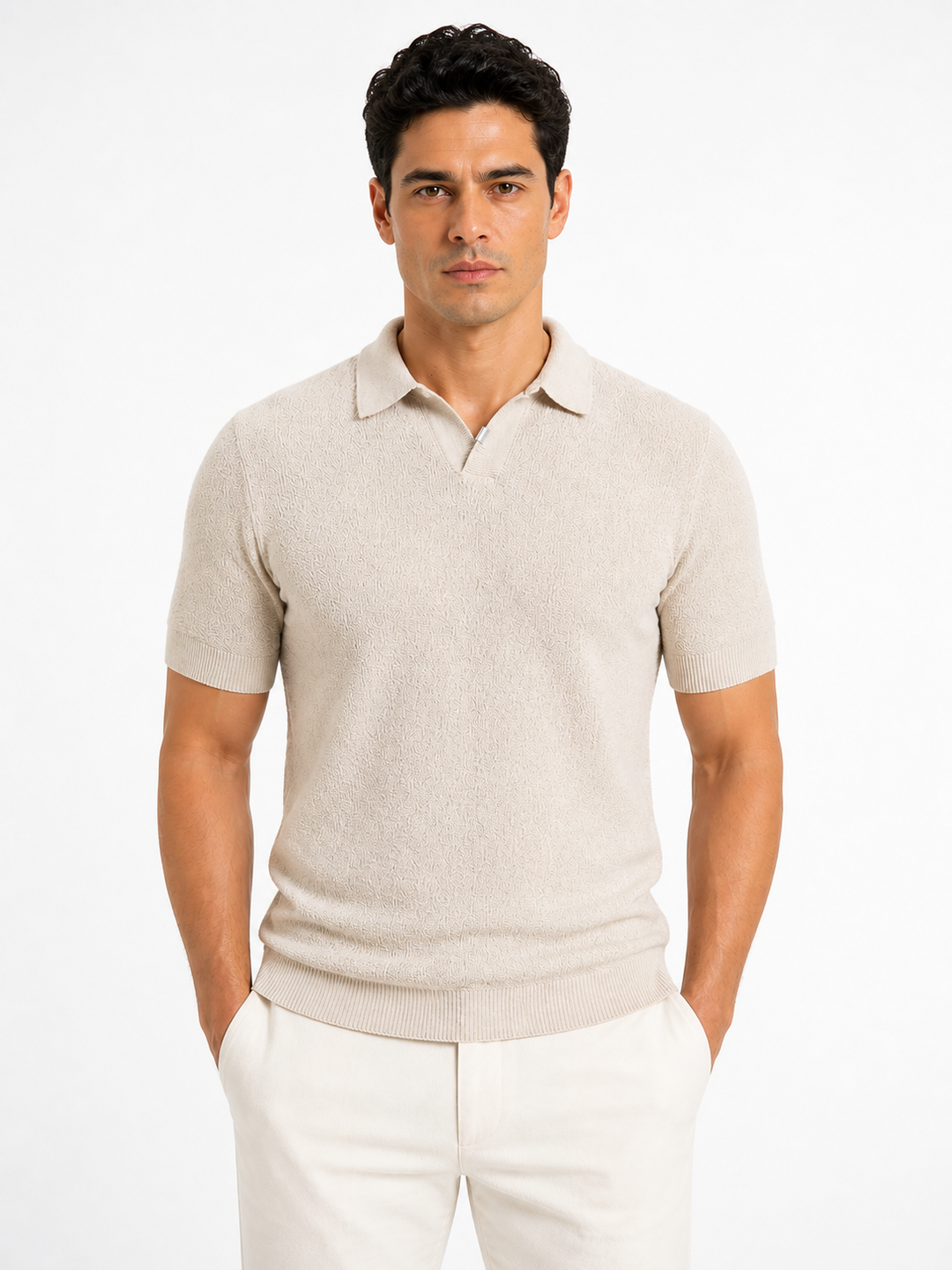 Premium Knit Polo Cream Sand