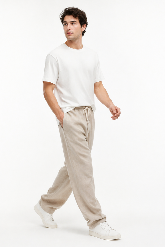 Oatmeal Relaxed Linen Pants