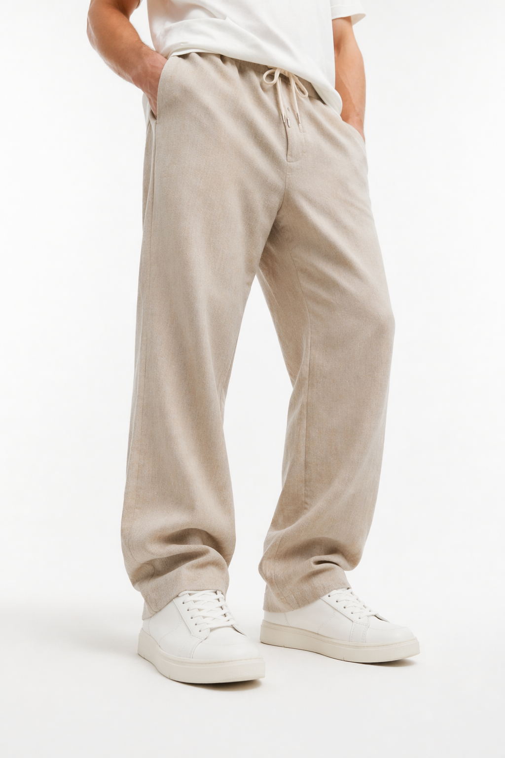 Oatmeal Relaxed Linen Pants