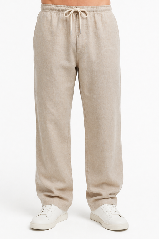 Oatmeal Relaxed Linen Pants