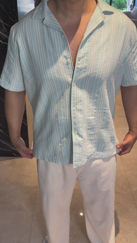 Aqua Jacquard Shirt