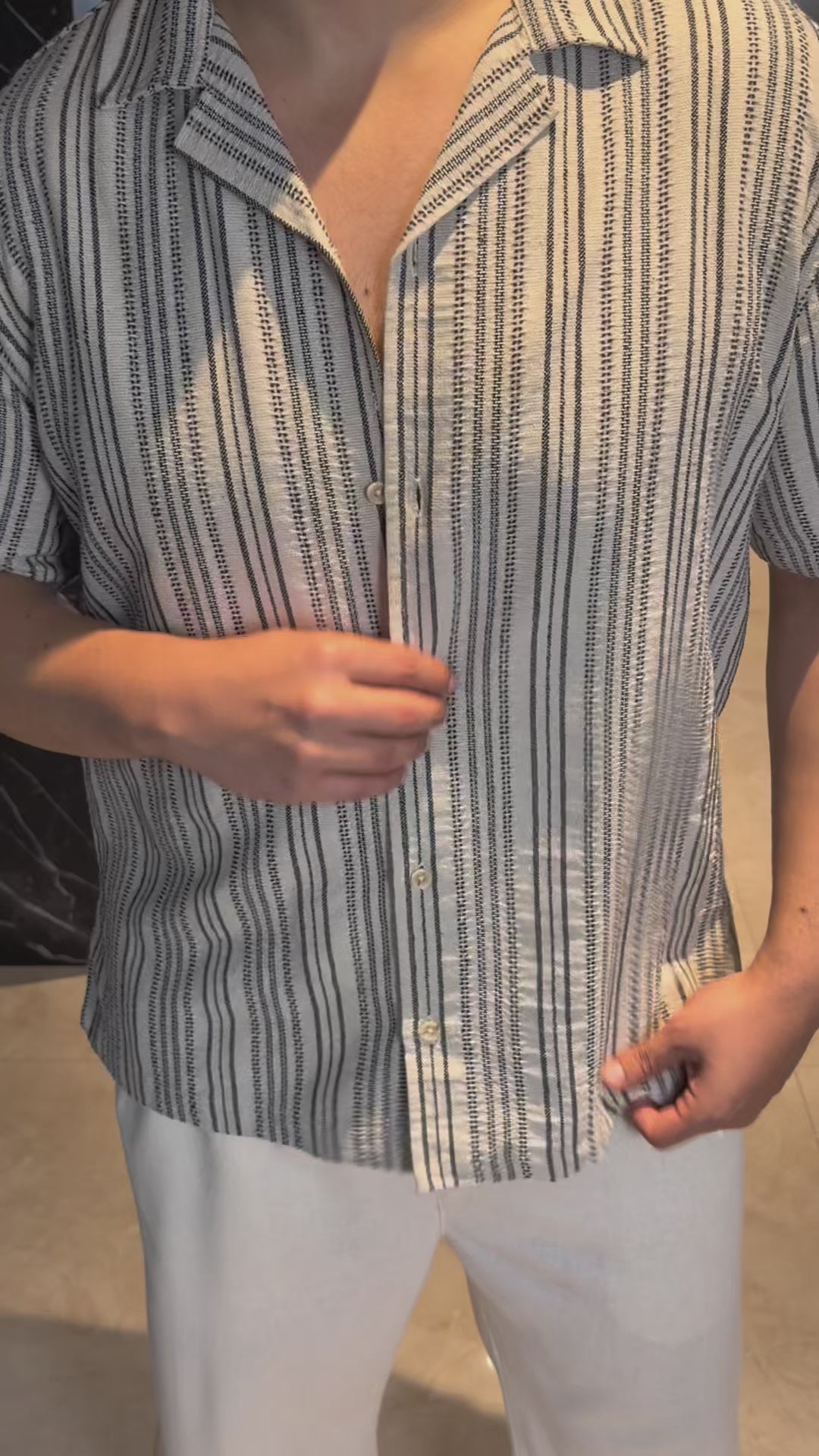 Linen Stripe Resort Shirt