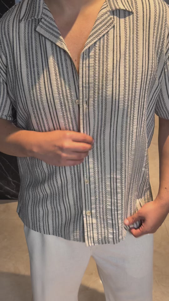 Linen Stripe Resort Shirt