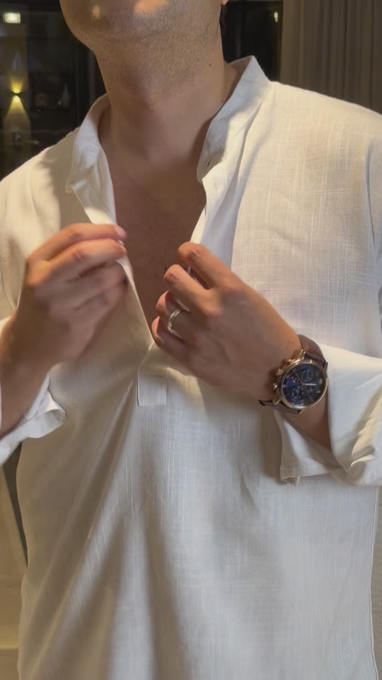 Linen Popover Shirt white