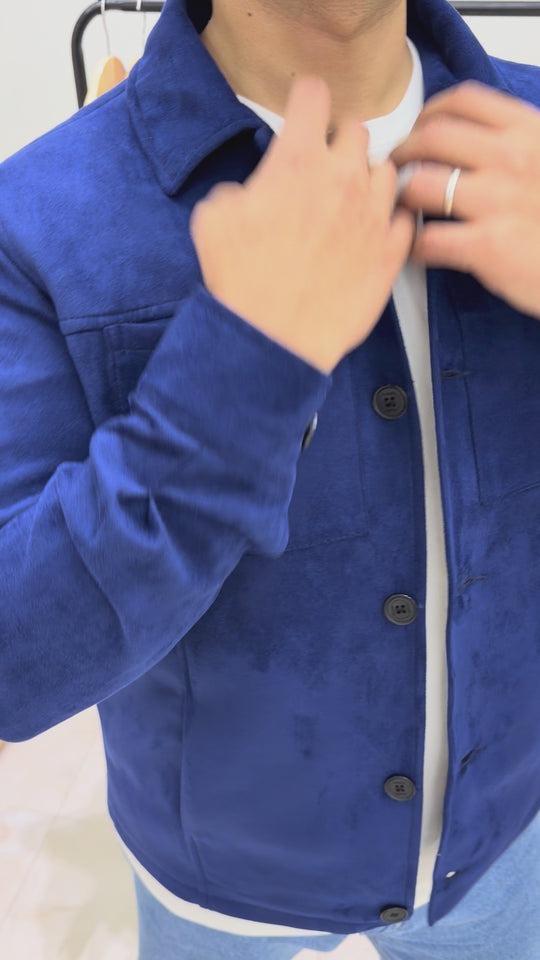 Premium Suede Jacket – Deeb Blue