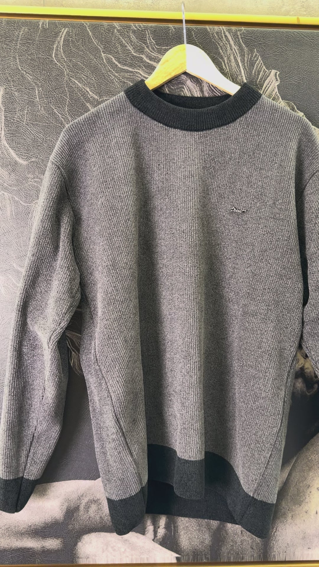 Premium Velvet Knit Crewneck – Dark Grey