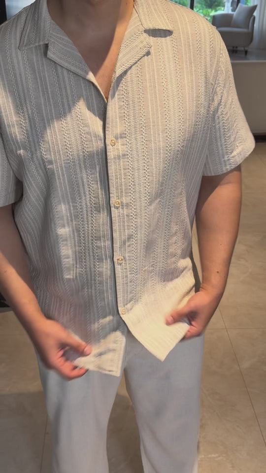 Sand Jacquard Resort Shirt